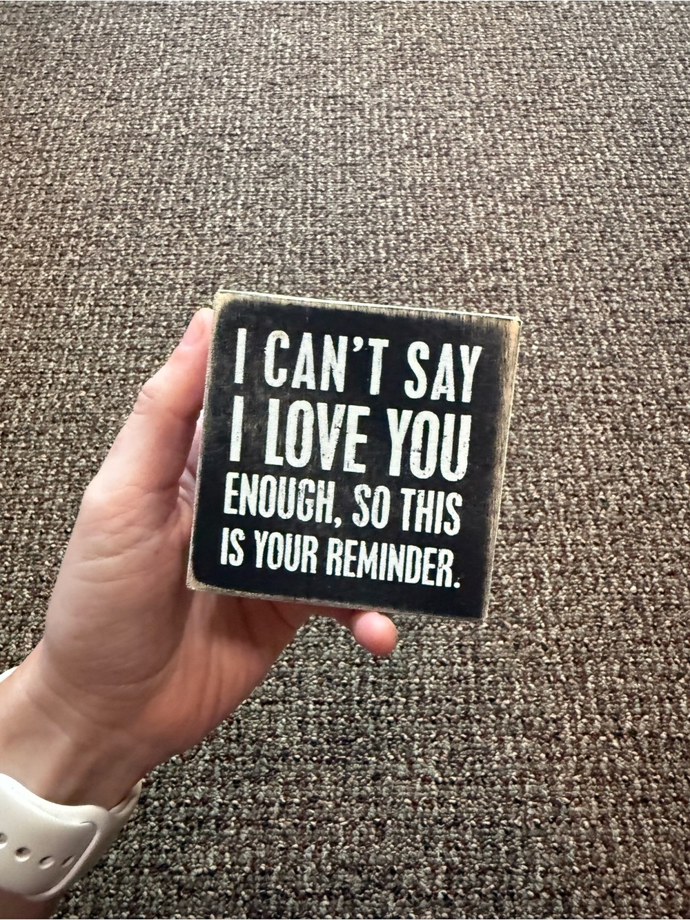 Mini Sentiment Block Sign - Black and White